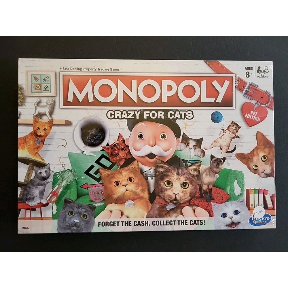 Hasbro Monopoly Crazy for Cats Board Game Pet Edition New Release 9675 Exclusive
